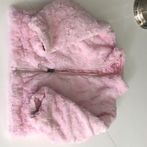 Girls Pink North Face Reversible Jacket- XXS